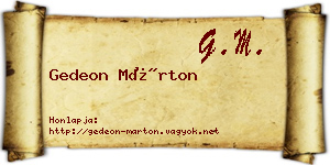 Gedeon Márton névjegykártya